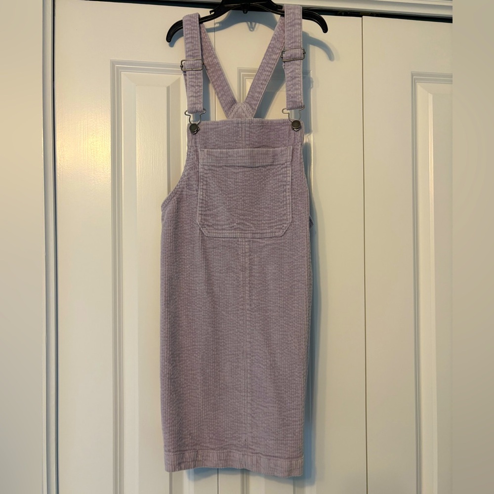 Lavender Corduroy Overall Dress